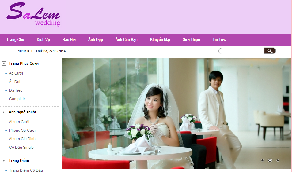 thiết kế website ảnh viện áo cưới độc đáo, chuyên nghiệp